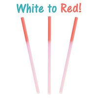 9" Fun Color Changing Party Drinking Straws! Reusable, Recyclable Plastic Drinking Favors! (White to Red, 100)