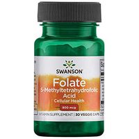 Swanson Folate (5-Methyltetrahydrofolic Acid) 800 mcg 30 Veg Capsules