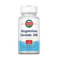 KAL Magnesium Orotate 200 mg | for Nerve, Muscle, Heart, Relaxation Support | ActivTab Technology for Faster Disintegration | Chelated | 60 Tablets