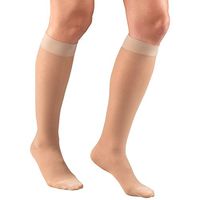 Truform Sheer Compression Stockings, 15-20 mmHg, Women's Knee High Length, Diamond Pattern, Nude, Medium