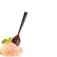 Petal Spoon, Petal Shaped Spoon, Tasting Spoon - Disposable - 4.5" - Fashion Grey - 100ct Box - Restaurantware