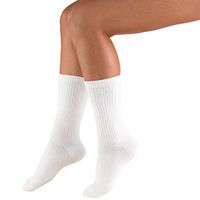 Truform Medical Compression Socks for Men and Women; 8-15 mmHg Crew Length to Mid-Calf, White, X-Small
