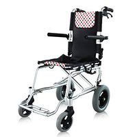 WenFei shop Lightweight Folding Wheelchair,Aluminium Alloy Self Propelled Transit Travel Chair with Flip Up Armrest and Hand Brake,220lbs Weight Capacity