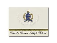 Signature Announcements Liberty Center High School (Liberty Center, OH) Graduation Announcements, Presidential style, Elite package of 25 with Gold & Blue Metallic Foil seal