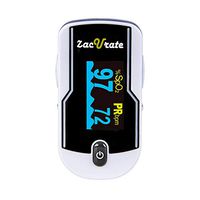Zacurate 500E Premium Fingertip Pulse Oximeter Oximetry Blood Oxygen Saturation Monitor with Silicon Cover, Batteries and Lanyard