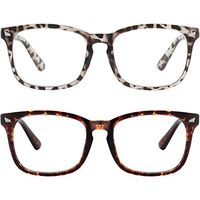 MEETSUN Blue Light Blocking Glasses, Anti Eye Strain Headache (Sleep Better),Computer Reading Glasses UV400 Transparent Lens (Leopard +Tortoise Shell, 53)