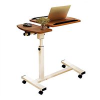 Medical Adjustable Overbed Bedside Table with Wheels (Hospital and Home Use), Flat 4 Rolling Casters Tray, Coffee Laptop Tablet Learning Reading Working Eating (Color : B)