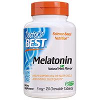 Doctor's Best Melatonin, Non-GMO, Vegan, Gluten Free, Helps Promote Healthy Sleep, 5 Mg, 120 Chewable Tablets