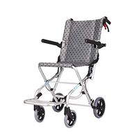 Oceanindw Transit Wheelchair - Lightweight Aluminium Frame Weighs only 10kg, Tight Indoor and Outdoor Portable Foldable Travel Chair with handbrakes and Flip up arm Rests