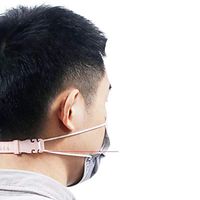 Makalar Unisex Casual White Pink Plastic Prevent Earache Mask Extension Hook Masks