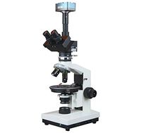 Radical Professional Research Trinocular Geology Polarizing Microscope w Gypsum Mica Quartz Compensators and 3Mp Camera