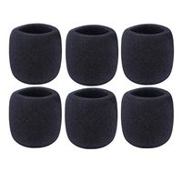 Xisheep Microphone Cover, Foam Ball-Type Mic Anti Saliva Windscreen for Microphones New 6pcs Office Stationery Home Decorations, for Home DIY Black