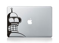 PHERAL FIT Cjeremy200 Apple MacBook Pro Air Decal Sticker, Black Vinyl Skin - Bender Futurama
