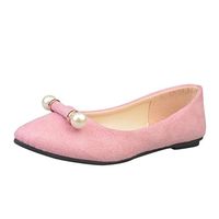kingfansion Women's Fashion Casual Comfortable Flat Shoes Shallow Shoes Work Shoes Non Slip Shoes Dress Shoes for Women (35, Pink)