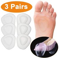 JKcare Gel Metatarsal Pads (Adhesive-Backed), Ball of Foot Cushions, Forefoot Support for Metatarsalgia, Morton’s Neuroma, Aching Feet Pain Relief- 6 Pack