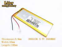 3.7V 3500mAh 3955136 Lithium Polymer Ion Rechargeable Battery Lithium Polymer Li-Po Battery for MP4 GPS MP3 Bluetooth Stereo DIY Gift