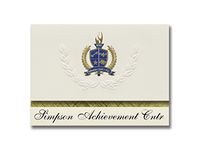 Signature Announcements Simpson Achievement Cntr (Bethalto, IL) Graduation Announcements, Presidential style, Basic package of 25 with Gold & Blue Metallic Foil seal