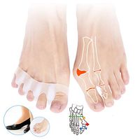 TOE Gel Separators for Overlappingtoe Corrector Gel Stretchers Spacers for Men and Women Cushioning and Relieve Bunion Pain Gel Straightener,White