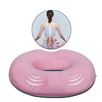 ZHAO XIN Orthopedic Donut Seat Cushion Memory Foam, Hip Beauty Cushion Pads, Hemorrhoid Treatment Tailbone Cushion for Prostate/Pregnancy/Bed Sores/Coccyx/Sciatica for Office Chair Car or Travel Pink