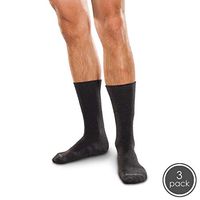 SmartKnit Seamless Diabetic Crew Socks 3 Pack - Large - Black