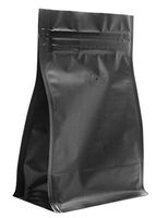BAP 12 oz Matte Black Stand Up Flat Bottom Bag, Zipper, Valve (150 pcs)