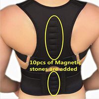 Magnetic Therapy Posture Corrector Brace Shoulder Back Belt for Men Women Braces & Supports,Black,S