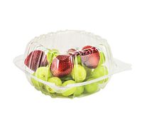 Dart C57PST1, 6"x6"x3" ClearSeal Clear Sandwich Container With Clear Hinged Lid, Take Out Pastry Dessert Fruit Deli Food Disposable Containers (50)