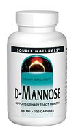Source Naturals D-Mannose 500mg Potent Urinary Tract (UT) & Bladder Health Support - Fast-Acting, Cleansing, Detoxifying - Naturally Flush Impurities - 120 Capsules