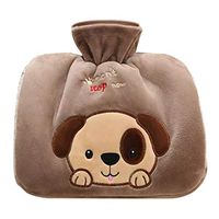 Lonson Hot Water Bottle with Cute Plush Cartoon Cover Classic Rubber Hand Warmer (Dog)