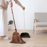 JTKDL Broom and Dustpan Set Dust Pan Combo for Upright Cleaning - Remove Hair - Kitchen, Outdoor, Hardwood Floor Garage Tiles Clean Supplies