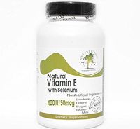 Natural Vitamin E 400IU with Selenium 50mcg ~ 200 Capsules - No Additives ~ Naturetition Supplements