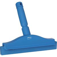 Vikan 77113 Rubber Polypropylene Frame Bench Double Blade Squeegee, 10", Blue