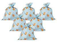 Pack of 6 Jumbo Gift Bags - Giant Plastic Gift Sacks, Gingerbread and Snowflakes Design - Perfect for Large Christmas Gifts - Includes Strings for Tying, Light Blue, 36 x 48 Inches