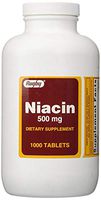 Rugby Niacin 500 mg 1000 Tabs Pack of 2