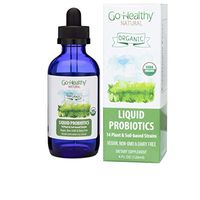 Go Healthy Natural Liquid Probiotics & Enzymes USDA Organic Vegan 14 Plant-Based Strains w/Acidophilus- Women Men Teens - 4 oz Glass