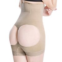 Womens High Waist Lace Panty Butt Lifter Tummy Control Panties Boy Shorts Slim Waist Trainer Thigh Slimmer Shapewear Body Shaper Beige M for 45-62.5kg Weight