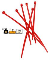 BuyCableTies 4" Miniature Style Indoor Cable Ties - 18 lb Rated - Made in USA - Red - 100 per bag