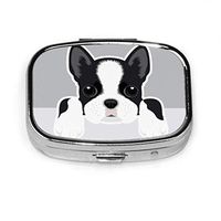 Vector Illustration Portrait Boston Terrier Puppy Medicine Carrying Case Daily Pill Cases Tablet Holder Wallet Organizer Case for Pocket Or Purse