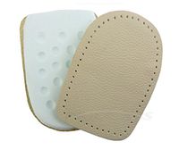 Anti-Skid & Anti-Rub Heel Cups Cushioning, Tanned Leather & Latex Rubber Ultra Soft Half Orthotic Shoes Inserts, Height Increased Forefoot Metatarsal Pads, Heel Lifts Bone Spurs Pain Relief (S, Gray)