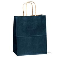 Flexicore Packaging Navy Blue Kraft Paper Bags Size: 8 Inch X 4.75 Inch x 10.25 Inch | Count: 25 Bags | Color: Navy Blue