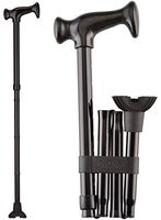 NOVA Folding Cane, Walking Cane with Quad Tip, Foldable & Adjustable Travel Cane, Black