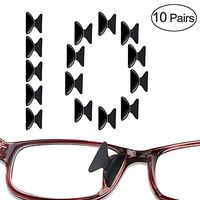 LUFF 2.5mm Silicone Nose Pads Non-Slip Soft Adhesive Eyeglasses/Sunglasses/Reading Glasses Pads(10Pairs) (Black)