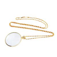 King Boutiques-Magnifiers Necklace Magnifying Glass Necklace 6X Student Old Man Magnifying Glass Reading Newspaper Pendant Magnifying Glass (Color : Gold)