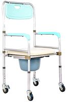 LHBNH Comfortable Wheelchair Activities Height Adjustable Aluminum Transport Shower Commode Chair Toilet Removable Cartridge Medical Wheelchair