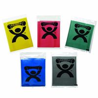 CanDo Low Powder Exercise Band 4' lengths 5-piece set (1 each: yellow, red, green, blue, black)