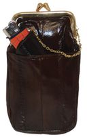 Eelskin Cigarette and Lighter Holder Case for Women (Brown)