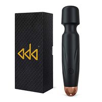 ADA Mini Wand Massager Personal Handheld for Women, Waterproof Cordless Rechargeable Quiet Powerful Back Neck Shoulder Body Massage for Sports Recovery & Muscle Aches - Black