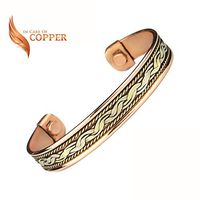 Copper Therapy 100% Copper Bracelet for Men & Women Arithrirtis Joint Pain Relief with Two Magnets