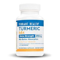 Vibrant Health, Extra Strength Turmeric 46x with Bioperine, Supports the Body's Natural Inflammation Response, Vegetarian and Gluten Free, 60 capsules (60 servings)