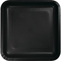 Pack of 180 Jet Black Premium Disposable Paper Party Dinner Plates 9"